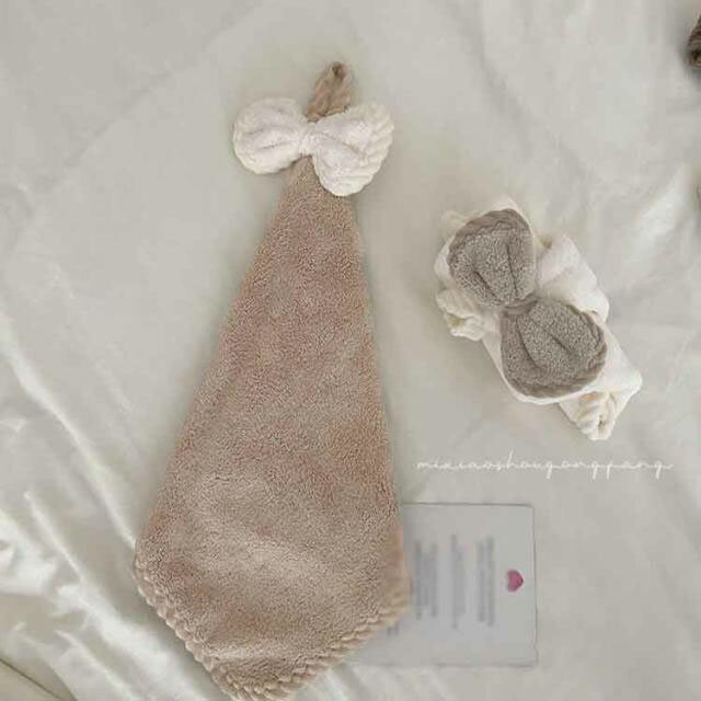 6枚セット ハンドタオルループ付き 紐付き お手拭き 顔拭き 普段使い ウォッシュタオル リボン 幼稚園 保育園 吸水力 ふわふわ キッチン トイレ 吊り下げ お手洗い 洗い替え 日常 フェイスタオル 洗面所 プチギフト プレゼント 旅行 お出かけ