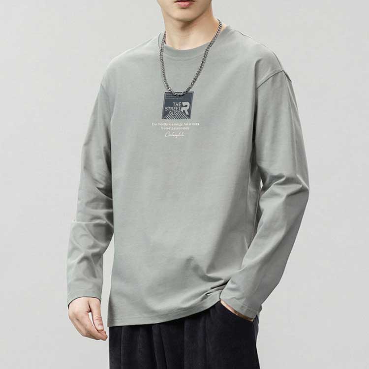 きれいめ 無地 スムース 長袖 軽い 伸縮 ストレッチ 軽量 薄手 カジュアル オフィス ロゴt ロンt 上品 ビジネス おしゃれ ロゴtシャツ ジュニア 長そで メンズ ティーシャツ メンズ シンプル 家庭洗濯 洗える 春 秋 通年 20代 30代 40代 50代