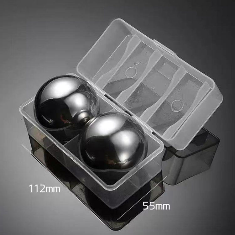 2個セット ステンレス氷 直径55mm/38mm アイスキューブ 溶けない氷 収納ケース付き...