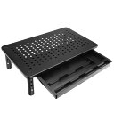 VETESA PCスタンド モニター台 机上台 金属 机上タンク ディスプレイ台 高さ調整可能 滑り止めマット付き パソコンスタンド 有孔ボード 卓上収納 引き出し収納 耐荷重20kg (アップグレードモデル 引き出し付きタイプ)(2)