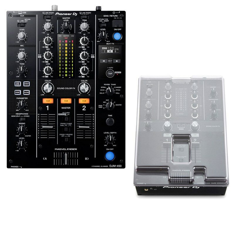 あす楽 Pioneer DJ DJM450 + DECKSAEVR製 本体保護カバーSET 【rekordbox対応 2ch DJミキサー】 (新品)