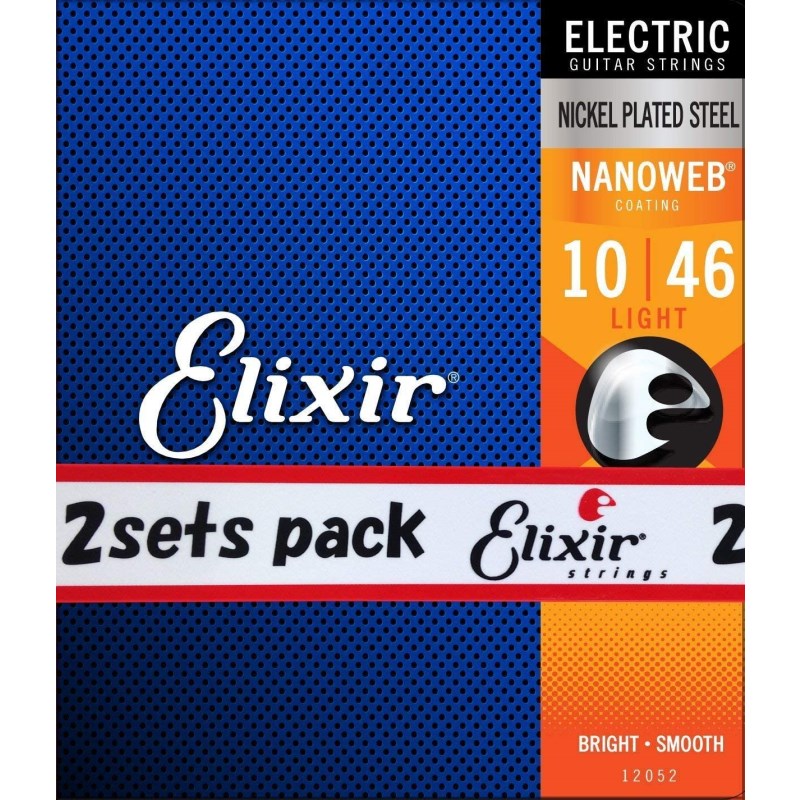 あす楽 ELIXIR Electric Nickel Plated Steel with NANOWEB Coating 2SET PACK #12052 (Light/10-46) (新品)