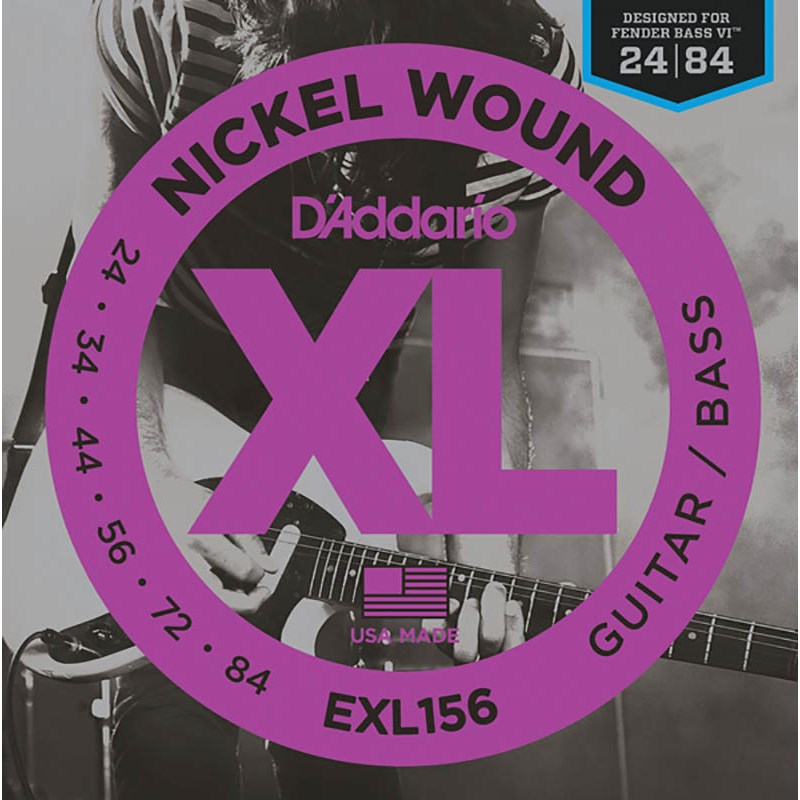 DAddario Nickel Wound Guitar/Bass Strings EXL156 [Fender Bass VI] ()