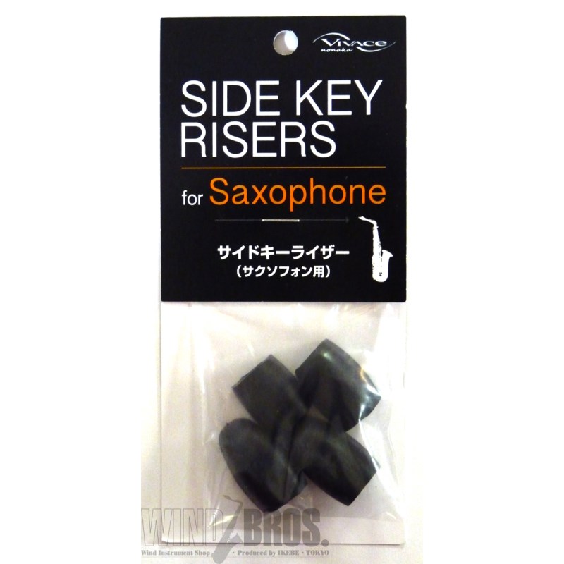 ■商品紹介VIVACE SIDE KEY RISERS for Saxophoneサックスの右手サイドキーに取り付けて使用し、滑り止めやクッションの役割を担います。ゴム製で取り付け、取り外しが簡単です。検索キーワード：イケベカテゴリ_管楽器・吹奏楽器_サックス用アクセサリ_パーツ_VIVACE_新品 SW_VIVACE_新品 JAN:4560287415462 登録日:2015/10/13 ヴィヴァーチェ ビバーチェ