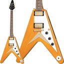 Epiphone Inspired by Gibson Custom Shop 1958 Korina Flying V (Aged Natural/White Pickguard) (新品)(2)