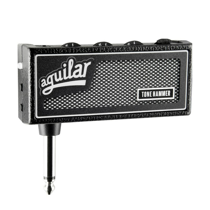 ■商品紹介Tone Hammerのアイコニックなサウンドを手のひらサイズに落とし込み、aguilarの魅力をグッと詰め込んだヘッドフォン・アンプ「amPlug3 Tone Hammer」が登場！こちらのモデルは、ウォームでリッチなトーンとダイナミックなフィーリングでaguilarの代名詞でもあるTone Hammerヘッドアンプに倣ったボイシングが施されています。Aguilarのサウンドと内蔵エフェクトに「TLC Compressor」と「Chorusaurus」をそれぞれ元にしたコンプとコーラスを搭載しており、リズム・マシンも搭載しているので練習に最適です。＜特徴＞・2チャンネル仕様amPlug Tone Hammerのオールアナログなデザインは、クラシックなTone Hammerボイシングのクリーンチャンネルと、よりサチュレートした真空管インスパイアなトーンを実現する、Drive回路を搭載したドライブチャンネルの両方を備えています。・トーンコントロールシンプルで直感的なEQは、低音と高音を同時に調整し、よりウォーミーで低音が前面に出たトーンからアーティキュレートでフォーカスされたトーン、そしてその中間のあらゆるトーンに対応します。・コンプレッションダイナミクスを調整するためのクリーンで音楽的なコンプレッション回路は、TLC Compressorにインスパイアされています。・リバーブ練習用の音色に深みとアンビエンスを加えるためのショート・ルームスタイル・リバーブを搭載。・コーラスChorusaurusにインスパイアされたコーラスは、ボーカルのようなサウンドや、リッチでうねるようなテクスチャーを得ることができ、練習に刺激を与えます。・リズム・マシーンリズム・パターンを内蔵し、テンポも調整可能です。■仕様詳細■入出力端子フォーンジャック(3.5mm ステレオ・ミニフォーン・ジャック)AUX ジャック (CTIA規格3.5 mm TRRSミニフォーン・ジャック)■Power Source2本の単3乾電池または2本の単3ニッケル水素充電池■寸法 (W×D×H)130×36 ×183 mm■重量93g検索キーワード：イケベカテゴリ_ギターアンプ・ベースアンプ_ベースアンプ_ヘッド_Aguilar_新品 SW_Aguilar_新品 JAN:0824599002005 登録日:2024/11/18 ベースアンプ ベース用アンプ アギュラー アグラー アギラー