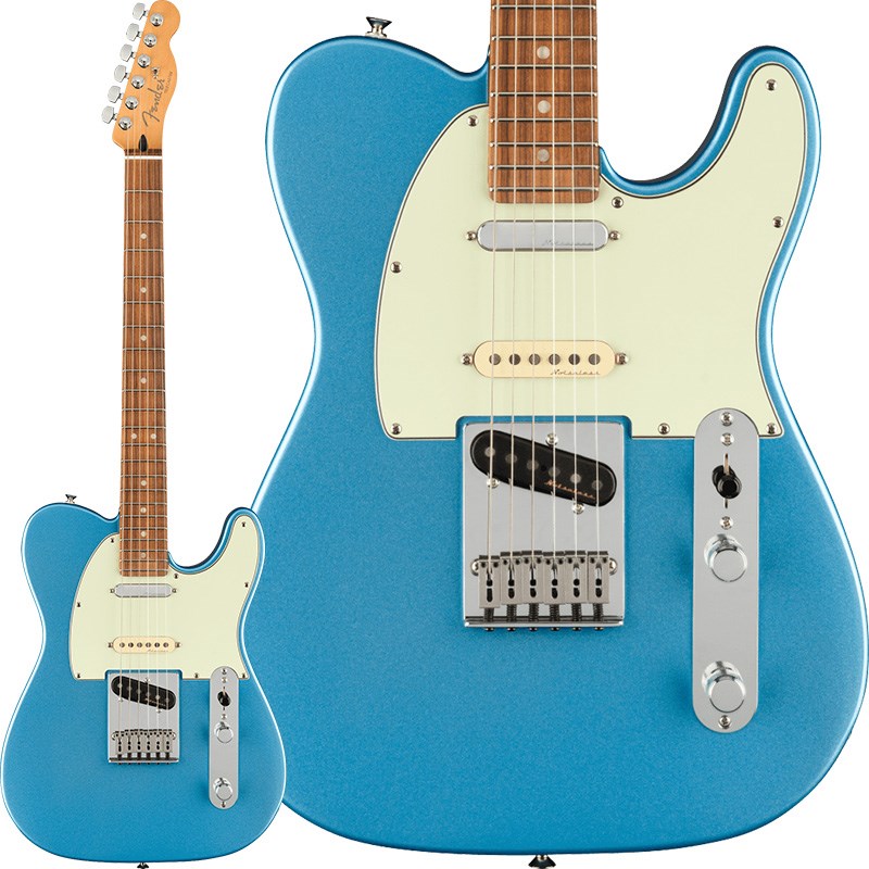 ■商品紹介Fender Player Plus SeriesPlayer Plus Nashville Telecasterは、クラシックなフェンダーデザインにプレイヤーを意識した実用的な機能とエキサイティングな新フィニッシュげを融合させ、優れた演奏体験と紛れもないスタイリングを提供します。本モデルは、3基のPlayer Plus Noiselessピックアップを装備し、ハムノイズを抑制したウォームで甘いTelecasterトゥワングトーンに加え、Stratocasterのようなハーフトーンを提供します。トーンコントロールはプッシュ／プル仕様となっており、スイッチポジション1と2にの際にネックピックアップを追加することができ、多彩なサウンドを実現します。サテンフィニッシュのModern C シェイプPlayer Plus Teleネックは、手にぴったりとフィットし、滑らかなエッジのロールオフ処理が心地よさを提供します。12インチラジアス指板と22本のミディアムジャンボフレットはリードプレイに適しており、弦落ちを気にすることなく、アグレッシブなベンディングを可能にします。モダンな仕様の6連ブロックスチールサドル付きTelecasterブリッジがブライトさを付与し、ロッキングチューナーが抜群のチューニングの安定性と容易な弦交換を実現します。フェンダーの伝統的なスタイル、先進的なパフォーマンス、そして魅力的な新しいフィニッシュを備えたPlayer Plus Nashville Telecasterは、あなたのクリエイティビティを刺激し、ワンランク上のプレイをサポートします。※画像はサンプルです。製品の特性上、杢目、色合いは一本一本異なります。■仕様詳細Series: Player PlusBody Material: AlderBody Finish: Gloss PolyesterNeck: Maple， Modern CNeck Finish: Satin UrethaneFingerboard: Maple or Pau Ferro， 12 (305 mm)Frets: 22， Medium JumboPosition Inlays: Black Pearloid Dot (Maple)， White Pearloid Dot (Pau Ferro)， White Pearloid Dot (Maple)Nut (Material/Width): Synthetic Bone， 1.685 (42.8 mm)Tuning Machines: Deluxe Cast/Sealed Locking (all short posts)Scale Length: 25.5 (648 mm)Bridge: 6-Saddle String-Through-Body Tele with Block Steel SaddlesPickguard: 1-Ply Black (350)， 3-Ply Mint Green (300， 395)， 4-Ply Tortoiseshell (370)Pickups: Player Plus Noiseless Tele (Bridge)， Player Plus Noiseless Strat (Middle)， Player Plus Noiseless Tele (Neck)Pickup Switching: 5-Position BladePosition 1. Bridge PickupPosition 2. Bridge and Middle PickupPosition 3. Middle PickupPosition 4. Middle and Neck PickupPosition 5. Neck PickupControls: Master Volume， Master ToneControl Knobs: Knurled Flat-TopHardware Finish: Nickel/ChromeStrings: Fender USA 250L Nickel Plated Steel (.009-.042 Gauges)， PN 0730250403ギグケース付属検索キーワード：イケベカテゴリ_エレキギター_TLタイプ_Fender MEX_Player Plus_新品 SW_Fender MEX_新品 JAN:0885978742059 登録日:2021/09/10 エレキギター フェンダー メキシコ プレイヤープラス