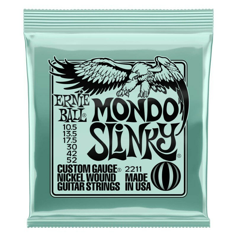 あす楽 ERNIE BALL Mondo Slinky Nickel Wound Electric Guitar Strings 10.5-52 #2211【在庫処分特価】 (アウトレット 美品)