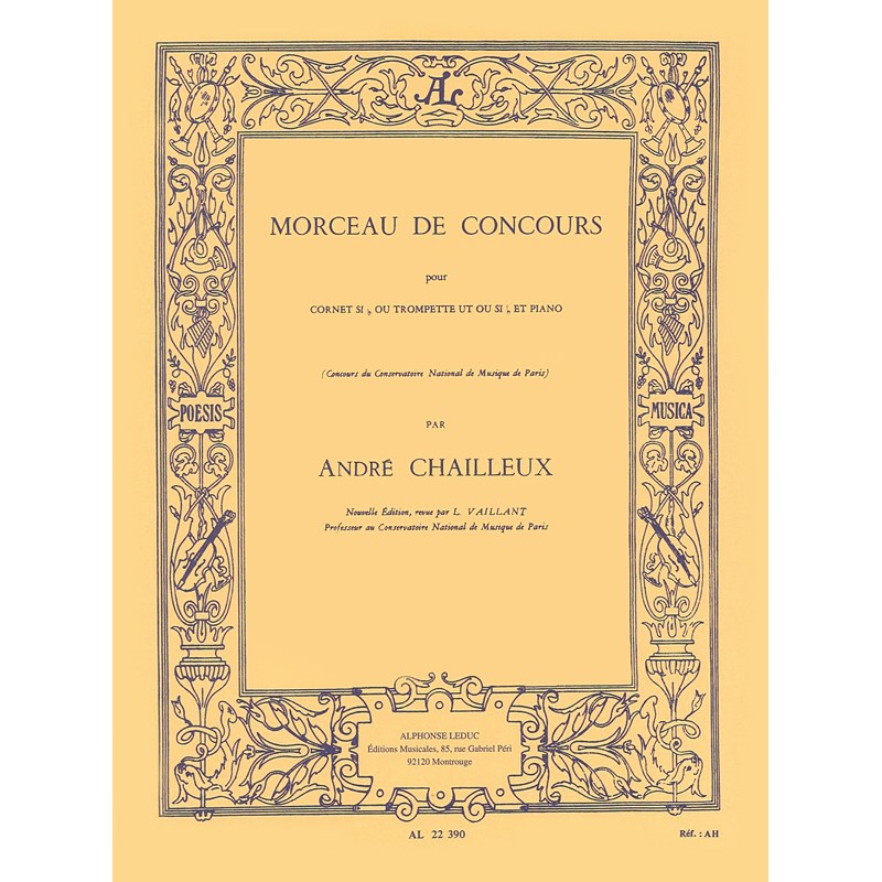 ■商品紹介シャイユー / CHAILLEUX， Andre演奏会用小品Morceau de Concours(GYW00009156)カテゴリ / トランペットとピアノ出版社 / ルデュック社※輸入商品のため表面のキズや擦れ、依れなどある場合がございます。また、輸入楽譜は価格の変動が頻繁に起こり、次回入荷時の価格を変更させて頂く場合がございます。予めご了承ください。検索キーワード：イケベカテゴリ_楽器アクセサリ_書籍・メディア_管楽器_Leduc_新品 SW_Leduc_新品 JAN:2500290000813 登録日:2023/09/06 ルデュック