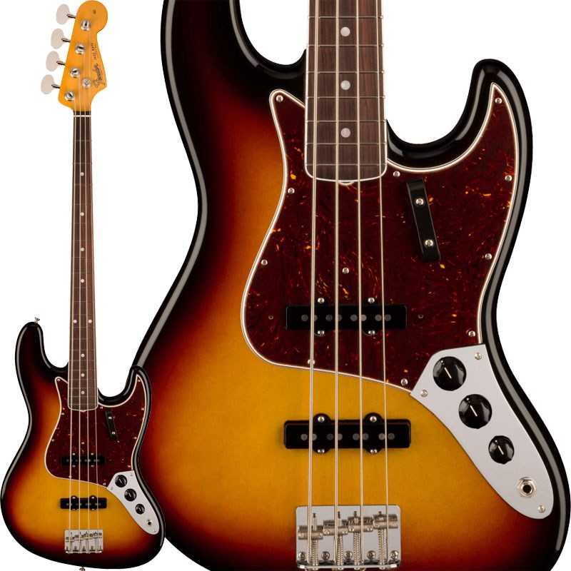 あす楽 Fender USA American Vintage II 1966 Jazz Bass (3-Color Sunburst/Rosewood) 【PREMIUM OUTLET SALE】 (新品)