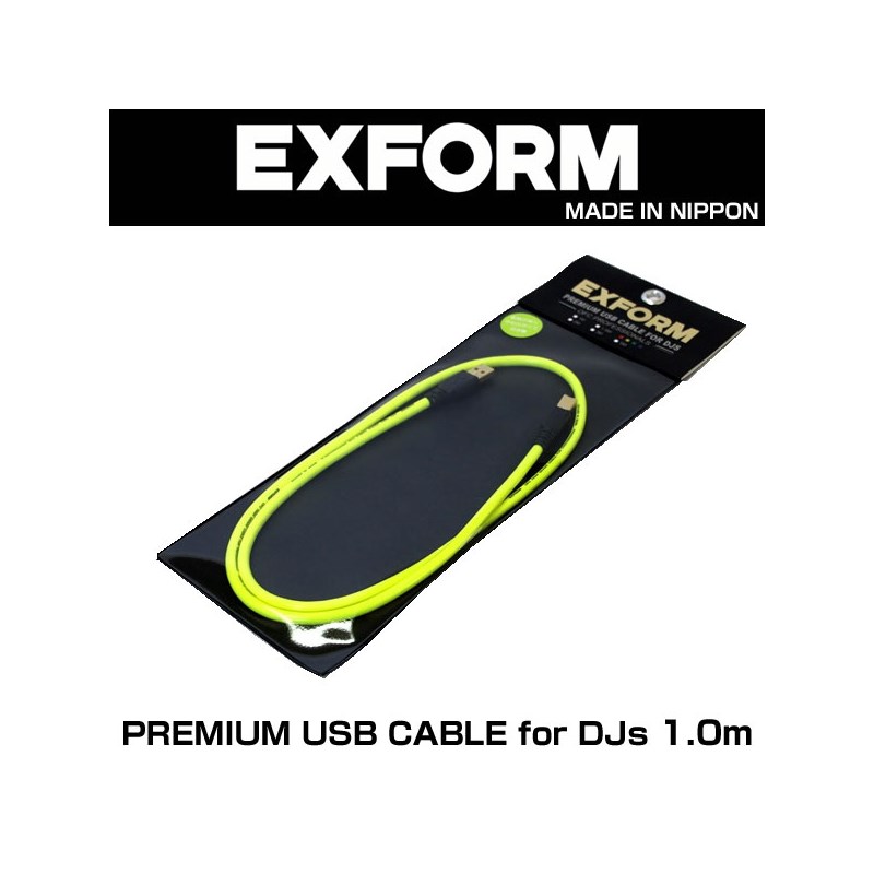 EXFORM PREMIUM USB CABLE for DJs 1.0m yDJUSB-1M-YLWz (Vi)