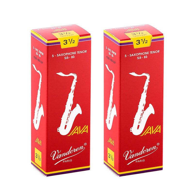 VANDOREN 【2個セット】《硬さ：3-1/2》テナーサックス用リード バンドレン JAVA (ジャバ)　ファイルド レッドカット (新品)