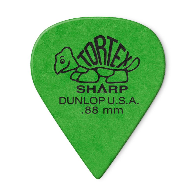 Dunlop (Jim Dunlop) 412R Tortex Sharp Picks (0.88mm/グリーン) (新品)