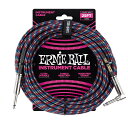 ERNIE BALL 【創業50周年大決算SALE】 Braided Instrument Cable 25ft S/L (Black/Red/Blue/Whi...