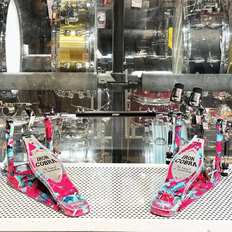 TAMA 【夏のボーナスセール】【 50th LIMITED】 HP900RWMCS [IRON COBRA Marble Edition Rolling Glide Twin Pedal／Coral Swirl] 【限定品】【店頭展示特価品】 【店頭展示特価品】 (アウトレット 美品)