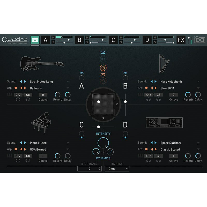 UVI 【デジタル楽器特価祭り】Quadra: Muted & Harmonics オンライン納品 代引不可 【数量限定特価】 2500120008583 ご注文タイミングによる完売の際はご容赦ください 新品 