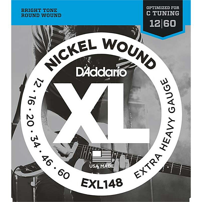 D’Addario XL Nickel Electric Guitar Strings EXL148 (Extra Heavy/12-60) (新品)