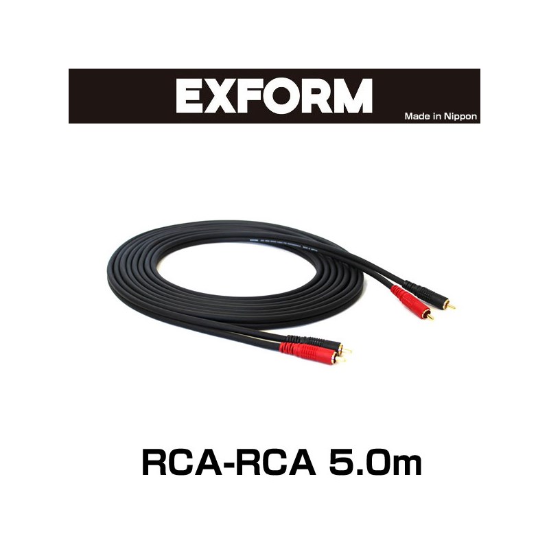 y EXFORM STUDIO TWIN CABLE 2RR-5M-BLK (RCA-RCA 1yA) 5.0m (Vi)