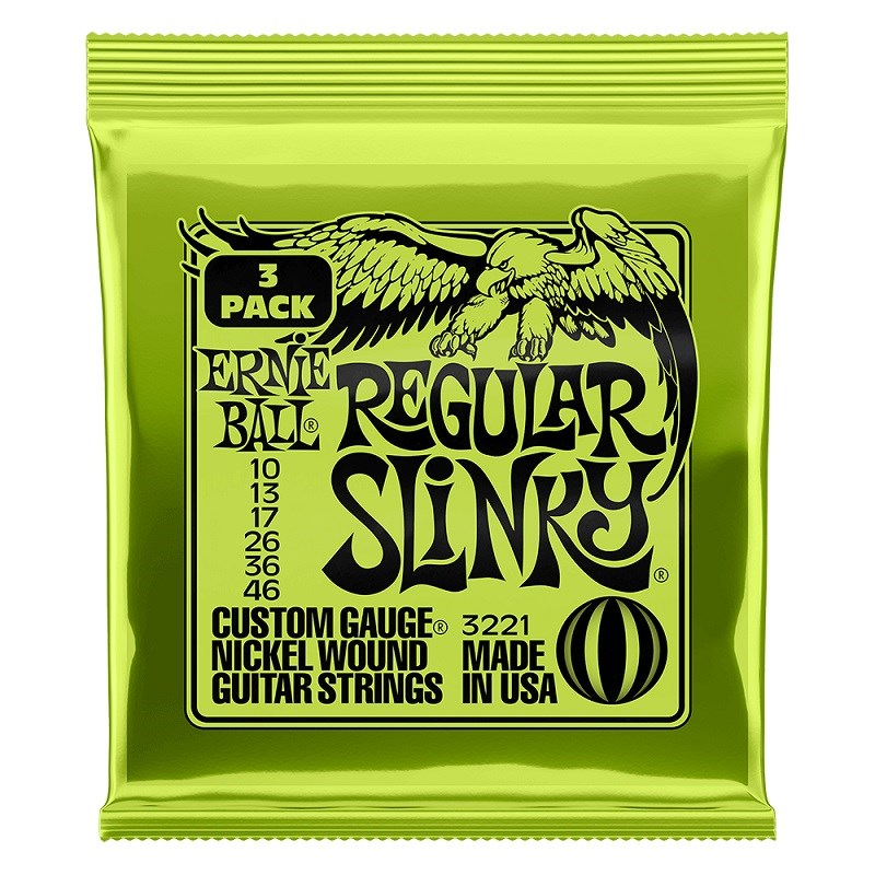 ERNIE BALL Regular Slinky Nickel Wound Electric Guitar Strings 3 Pack ...