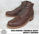 E@ 1000}C u[c uE z[EB oC\ U[ 100NLO Y u[c Eo WOLVERINE CENTENNIAL 1000 MILE BOOT W00913 Brown Horween Bison Leather MADE IN USA