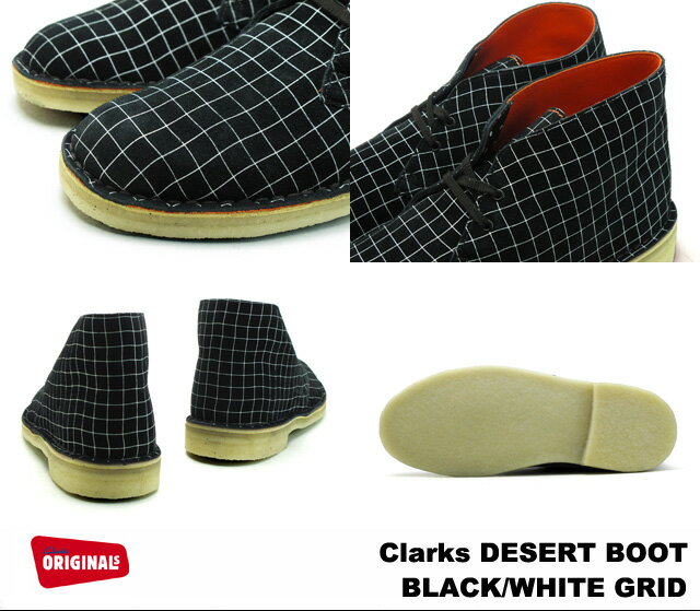 ���顼���� �ǥ����ȥ֡��� ��� �֥�å� �ۥ磻�� �֡��� Clarks DESERT BOOT 26110027 BLACK/WHITE US����
