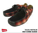 クラークス ナタリー レディース レッド コンビ スエード シューズ Clarks NATALIE 20355879 RED COMBI SUEDE UK規格