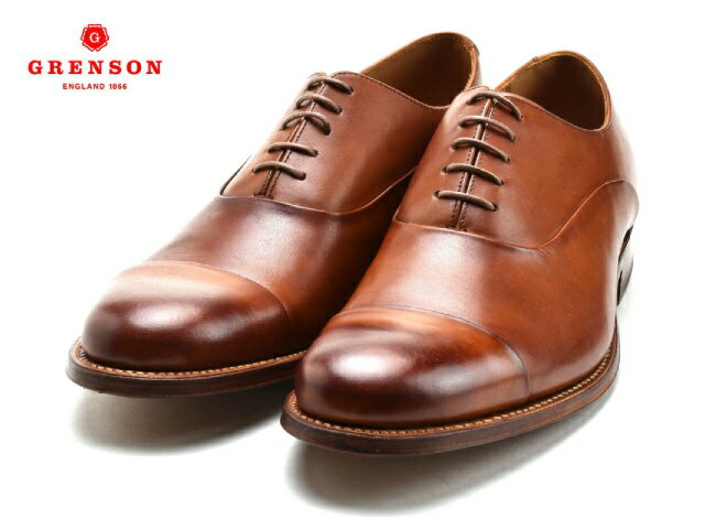 グレンソン GRENSON BERT TAN HAND PAINTED 111894 バート オックスフォード シューズ 革靴 紳士靴 レースアップシューズ タン メンズ