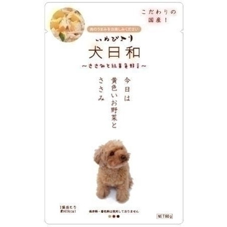 わんわん 犬日和レトルト ささみと野菜 80g 犬用フード ドッグフード ペットフード