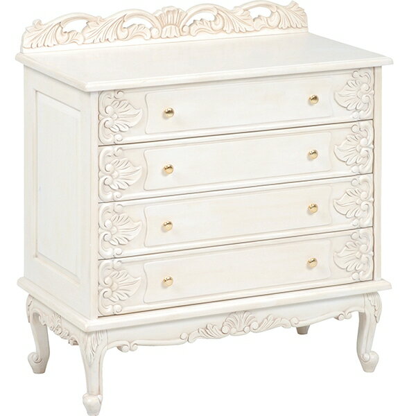 商品説明★ エレガントな彫刻とねこ脚、古くから使い込んだような味わいのアンティーク風ワイドチェストスペック* 商品サイズ(外寸)：(約)幅80×奥行40×高さ83cm* 材質/主材：パイン、MDF