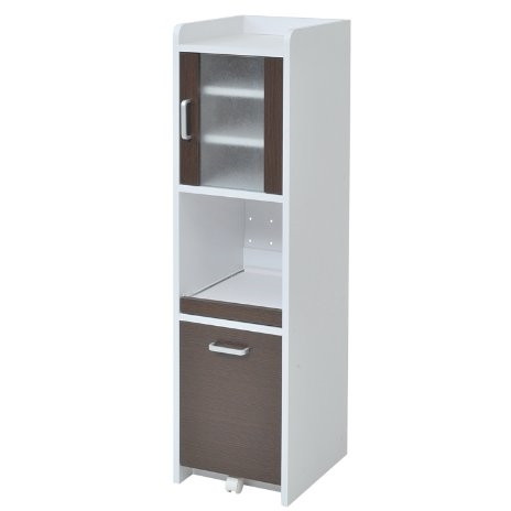 すきま 隙間収納 キッチン ミニ 食器棚 キッチン家電収納 家電ラック 家電収納棚 コンパクト 収納 スリム ラック 棚 幅30 高さ 120 扉付 キッチンラック FKC-0645-WHDB JKプラン メーカー直送 新生活