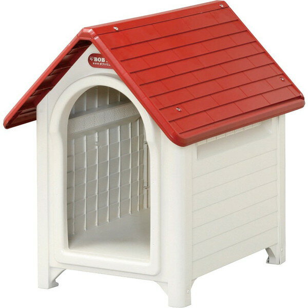 アイリスオーヤマ ボブハウスM レッド/オフホワイト 犬用 ペット用 メーカー直送