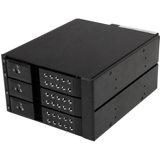 StarTech HSB3SATSASBA 3x 3.5インチ SAS 2.0/SATA 3.0 HDDハードディスクドライブ対応モバイルラック 【同梱配送不可】【代引き 後払い決済不可】【沖縄 北海道 離島配送不可】