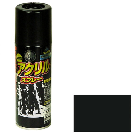 アサヒペン BIGPRO アクリルスプレー 300mL (黒)