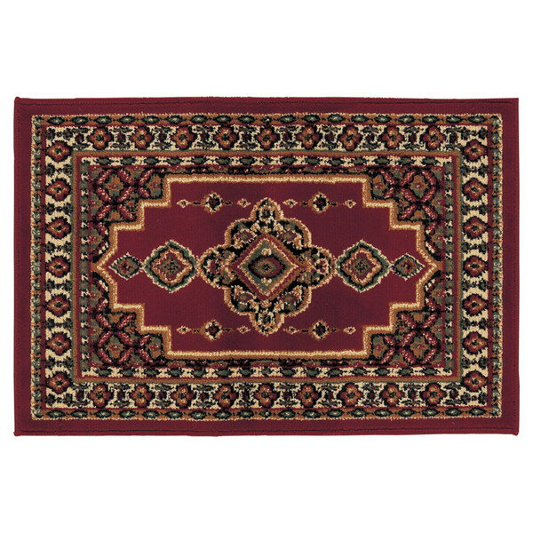 09002600 536/6090R オリエンタル・ウィーバーズ ウィルトン織ペルシャ柄マット レッド 【同梱配送不可..