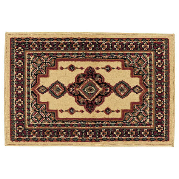 09001600 536/6090BE オリエンタル・ウィーバーズ ウィルトン織ペルシャ柄マット ベージュ 【同梱配送不可】【代引き・後払い決済不可】【沖縄・離島配送不可】 新生活