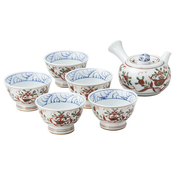 05402605 007-408M 有田焼 光玉窯 古伊万里写し絵急須茶器揃