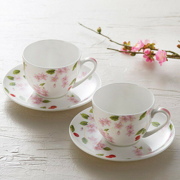 【エントリーでP5倍!20日20:00-27日1:59】 05101603 CBPH-34006-2 エインズレイ〈チェリーブロッサムハピネス〉 ペアティー碗皿...