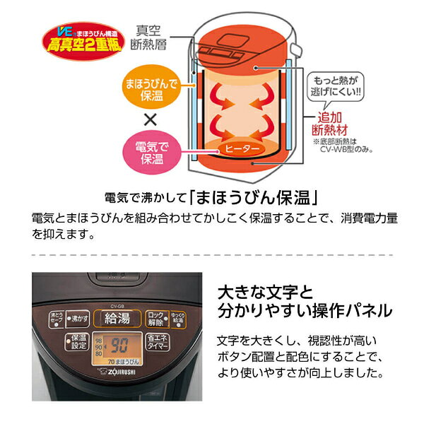 象印 CV-GB22-TA ブラウン 電気まほ...の紹介画像2