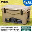 ペグー アイスランド ハードクーラーボックス pegoo CL-04506 45QT サンド 釣り バーベキュー キャンプ 運動会 大型 42L