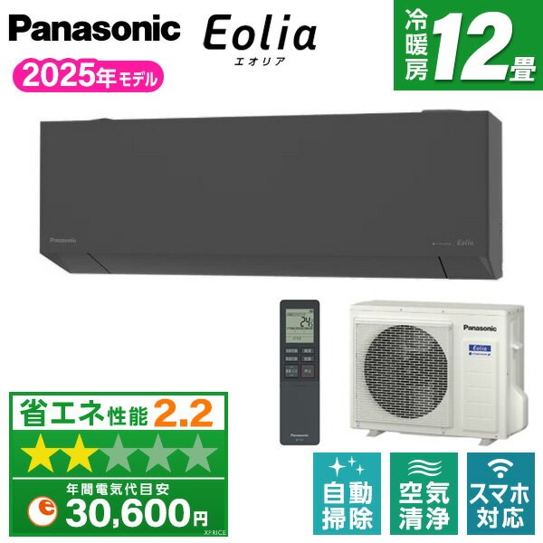 【エントリーでP5倍!20日20:00-27日1:59】 エアコン 12畳 パナソニック PANASONIC エオリア CS-365DEL2-H ダークグレー [ルームエアコン(主に12畳用・単相200V)]