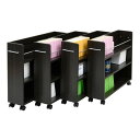 【エントリーでP5倍!20日20:00-27日1:59】 押入れ 収納 ラック 本棚 4個セット 幅19 奥行78 キャスター付き ワゴン 整理 隙間 家具 押...