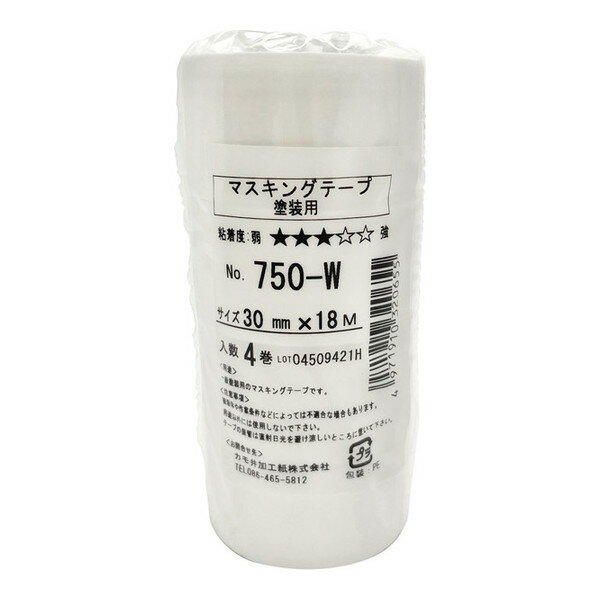 【エントリーでP5倍!20日20:00-27日1:59】 一般塗装用マスキングテープ750-W 30mm×18m カモ井