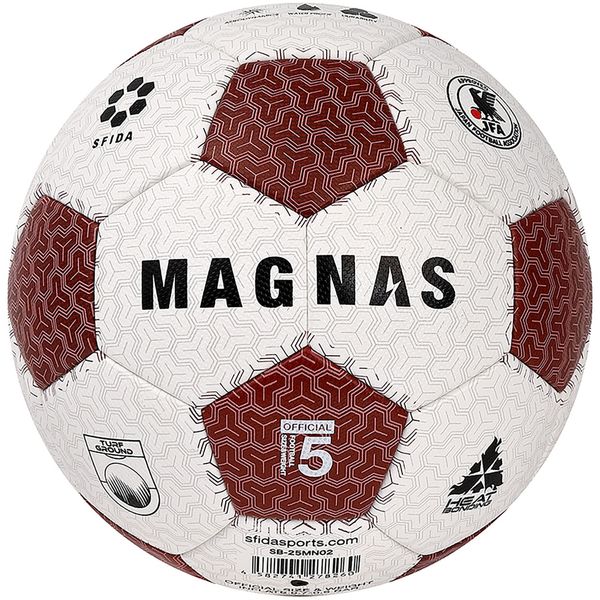 サッカーボール MAGNAS (芝用) ワインレッド 5 SB25MN02 WHT/BUR SFIDA