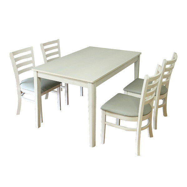 Dining Set - DC-ERN-5-WH 後藤家具物産 ホワイト エレン [ダイニングテーブル 5点セット] メーカー直送