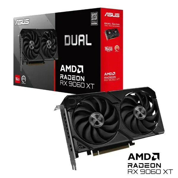 DUAL-RX9060XT-16G ASUS Dual Radeon RX 9060 XT 16GB GDDR6 [グラフィックボード (PCIExp 16GB)]【KK9N0D18P】