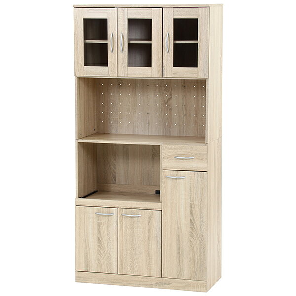 Cupboard - 70685 ハイキッチンボード 180*90 ホワイトオーク 不二貿易 メーカー直送