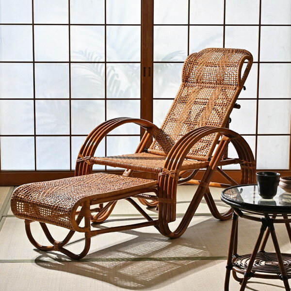 M707HR サンフラワーラタン ラタン リクライニングチェア メーカー直送