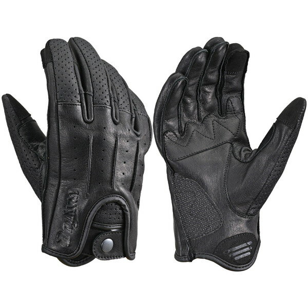 Gloves - D61771 デイトナ(Daytona) バイク グローブ 革(ヤギ革) 冬夏秋春 スマホ対応 スナップボタン ドリーミー レザーグローブ DG-021 ブラック Mサイズ