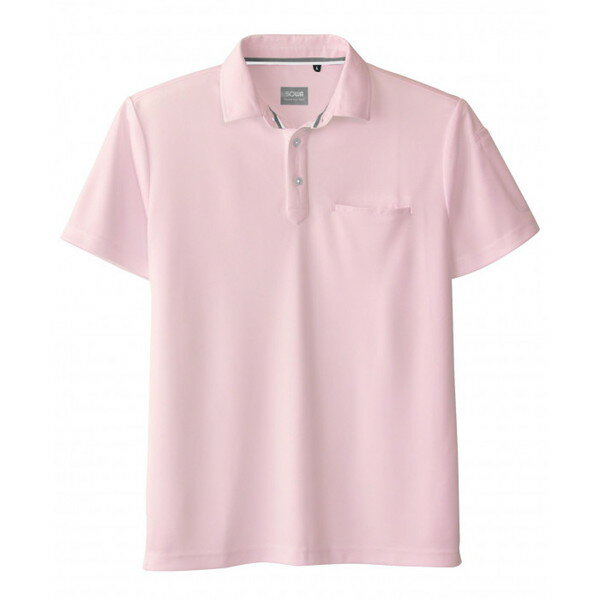 桑和 50727 半袖ポロシャツ(胸ポケット付き) LLサイズ ピンク(44) SOWA 桑和
