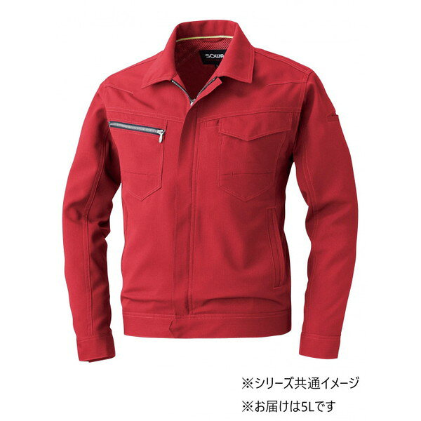 桑和 963 長袖ブルゾン 5Lサイズ レッド(43) SOWA 桑和